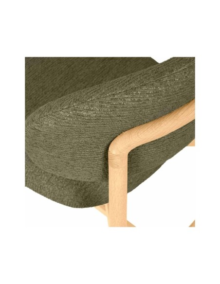 Taburete Alto DREA 66 cm, Textil / Madera / Verde