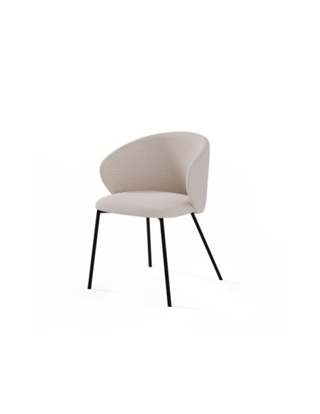 Silla ROSLEV, Textil / Plástico / Metal / Beige