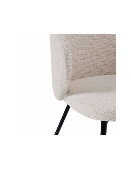 Silla ROSLEV, Textil / Plástico / Metal / Beige