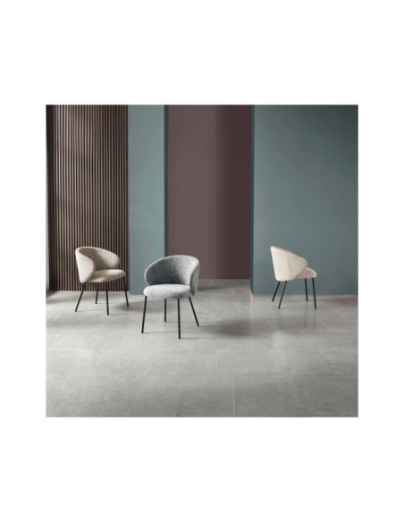 Silla ROSLEV, Textil / Plástico / Metal / Beige