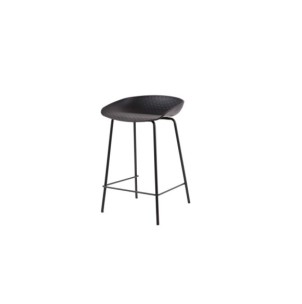 Taburete Alto JØRSBY 64 cm, Metal / Plástico / Negro