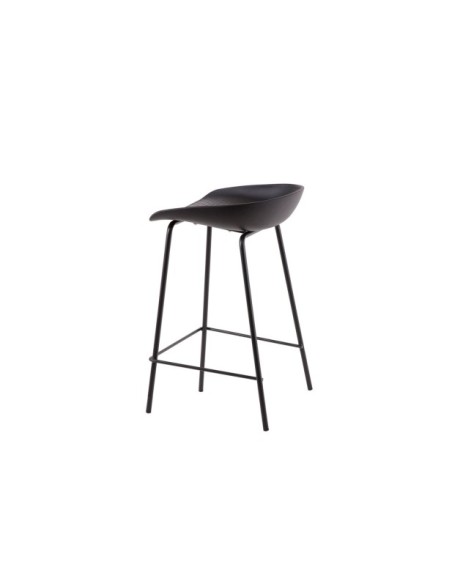 Taburete Alto JØRSBY 64 cm, Metal / Plástico / Negro