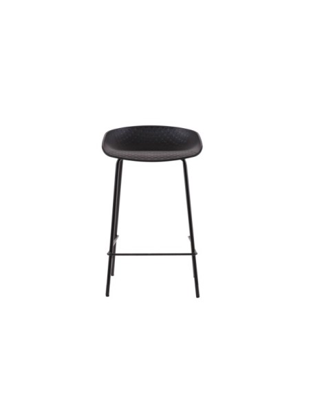 Taburete Alto JØRSBY 64 cm, Metal / Plástico / Negro