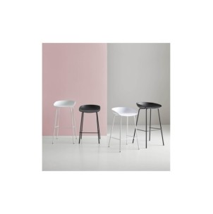 Taburete Alto JØRSBY 64 cm, Metal / Plástico / Negro 2