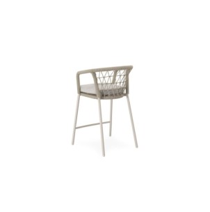 Taburete Alto Exterior ØRDING 65 cm, Acero / Cuerda / Beige 2