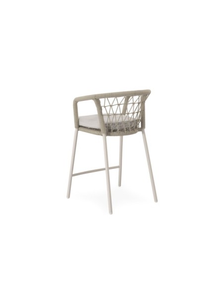 Taburete Alto Exterior ØRDING 65 cm, Acero / Cuerda / Beige