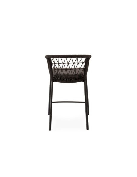 Taburete Alto Exterior ØRDING 65 cm, Acero / Cuerda / Gris