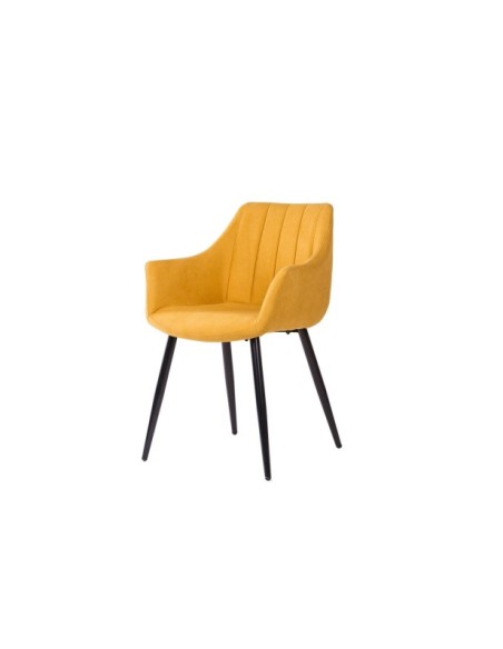 Silla LIHME, Textil / Contrachapado / Metal / Mostaza