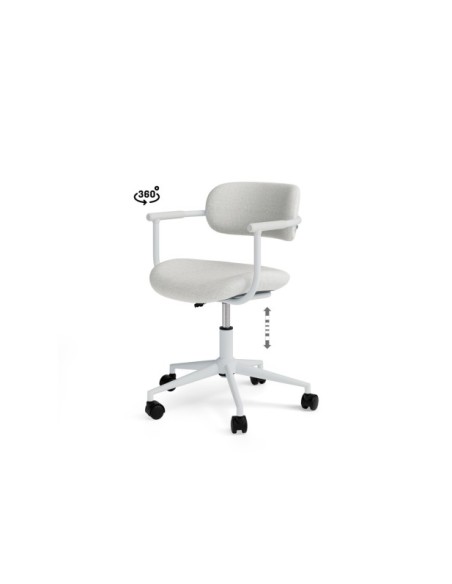 Silla de Escritorio Regulable GOTHENBURG, Textil / Metal / Gris