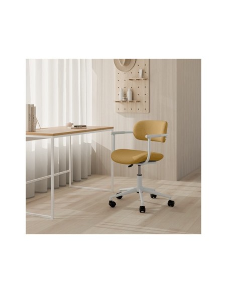 Silla de Escritorio Regulable GOTHENBURG, Textil / Metal / Mostaza