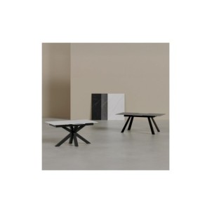 Mesa Extensible RUBENS 160/220x90 cm, Porcelánico / Metal... 2