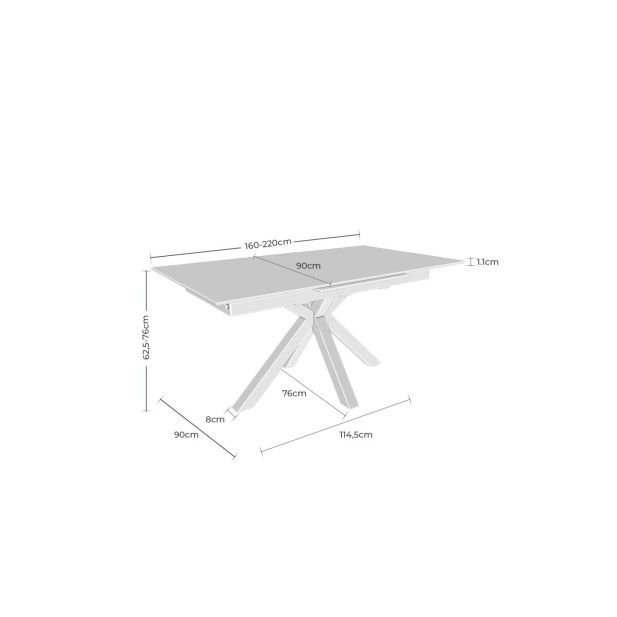 Mesa Extensible RUBENS 160/220x90 cm,...
