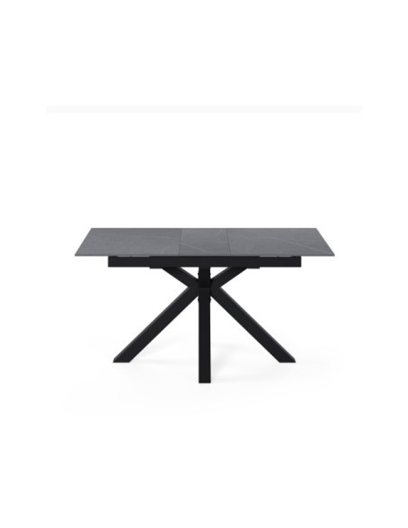 Mesa Extensible RUBENS 160/220x90 cm, Porcelánico / Metal / Gris / Negro