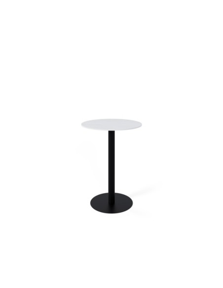 Mesa Alta STATEMENT Ø70x96 cm de Comedor, Porcelánico / Metal / Blanco / Negro