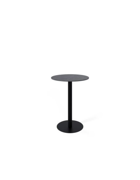 Mesa Alta STATEMENT Ø70x96 cm de Comedor, Porcelánico / Metal / Gris / Negro
