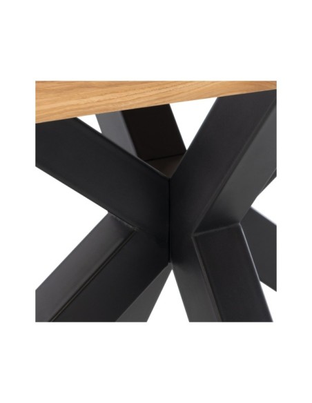 Mesa MOODY 160x90 cm de Comedor, Metal / Madera de Roble / Natural / Negro