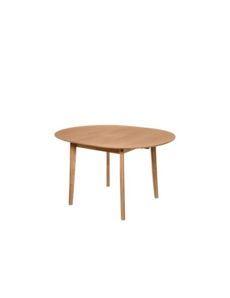 Mesa Extensible LAURIE Ø100/129x76 cm, Chapa de Roble / Madera / Roble