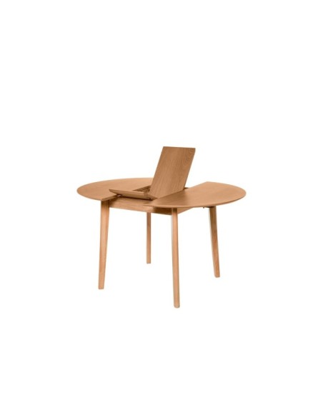 Mesa Extensible LAURIE Ø100/129x76 cm, Chapa de Roble / Madera / Roble