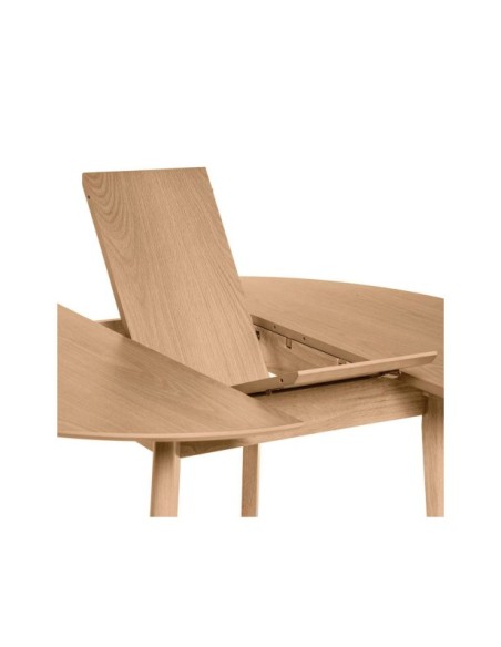 Mesa Extensible LAURIE Ø100/129x76 cm, Chapa de Roble / Madera / Roble