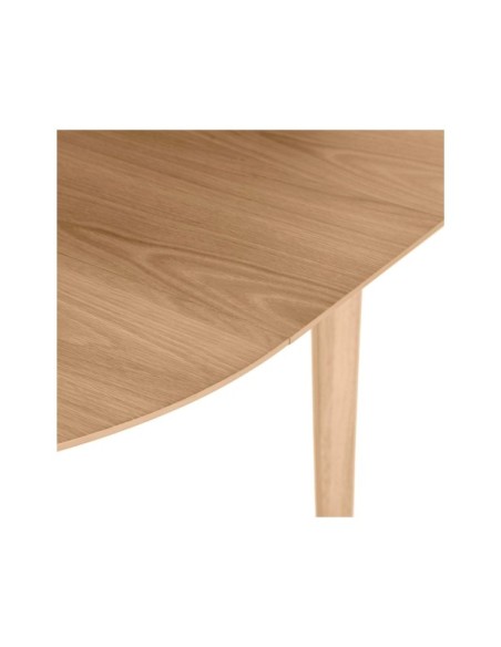 Mesa Extensible LAURIE Ø100/129x76 cm, Chapa de Roble / Madera / Roble