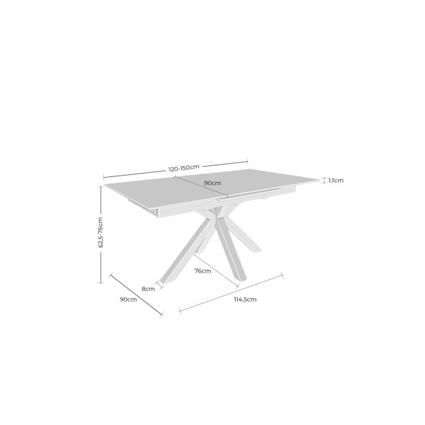 Mesa Extensible RUBENS 120/150x90 cm,...