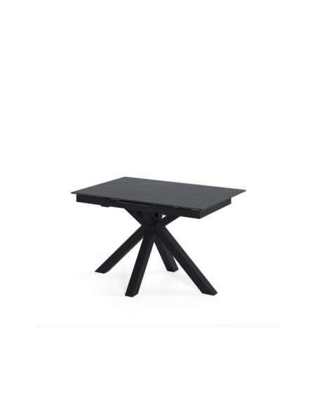 Mesa Extensible RUBENS 120/150x90 cm, Porcelánico / Metal / Negro