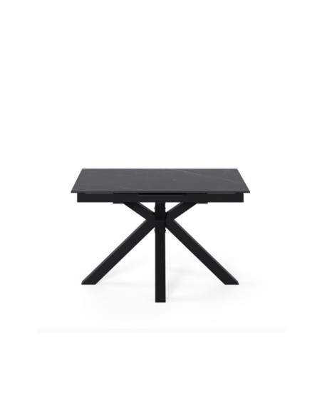 Mesa Extensible RUBENS 120/150x90 cm, Porcelánico / Metal / Negro