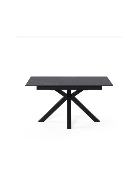 Mesa Extensible RUBENS 120/150x90 cm, Porcelánico / Metal / Negro