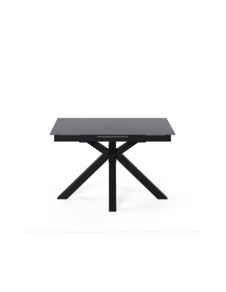 Mesa Extensible RUBENS 120/150x90 cm, Porcelánico / Metal / Gris / Negro