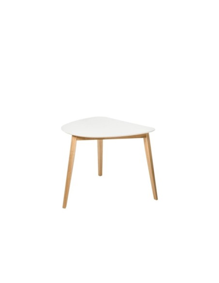 Mesa FERDINAND 92x90 cm de Comedor, MDF / Madera / Blanco / Roble