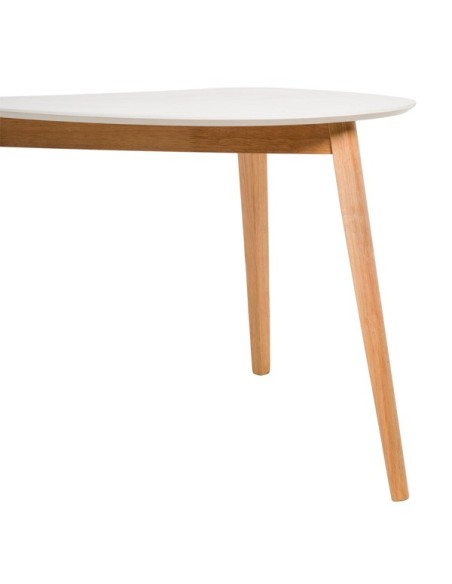 Mesa FERDINAND 92x90 cm de Comedor, MDF / Madera / Blanco / Roble