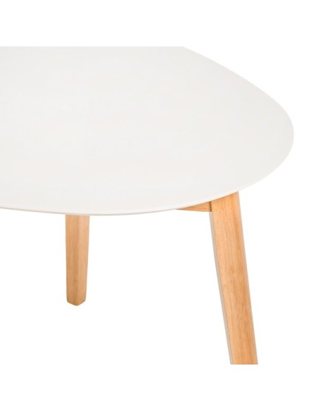 Mesa FERDINAND 92x90 cm de Comedor, MDF / Madera / Blanco / Roble
