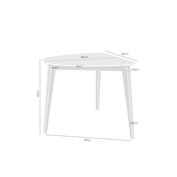 Mesa FERDINAND 92x90 cm de Comedor,...