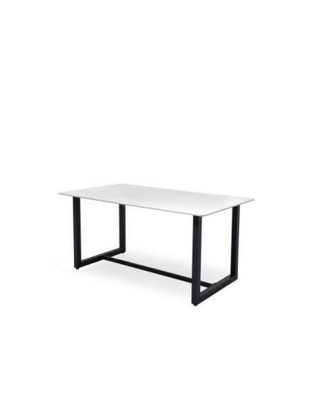 Mesa ALLAN 160x90 cm de Comedor, Porcelánico / Acero / Negro