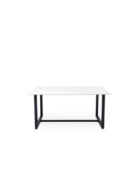 Mesa ALLAN 160x90 cm de Comedor, Porcelánico / Acero / Negro