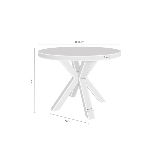 Mesa BEATRICE Ø100x75 cm de Comedor,...