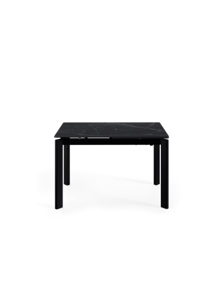 Mesa Extensible CENTAURUS 120/180x80 cm, Porcelánico / Metal / Negro