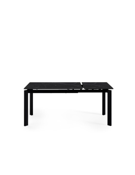 Mesa Extensible CENTAURUS 120/180x80 cm, Porcelánico / Metal / Negro