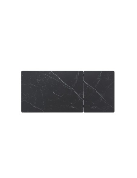 Mesa Extensible CENTAURUS 120/180x80 cm, Porcelánico / Metal / Negro