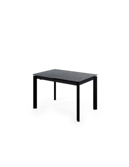Mesa Extensible CENTAURUS 120/180x80 cm, Porcelánico / Metal / Gris / Negro