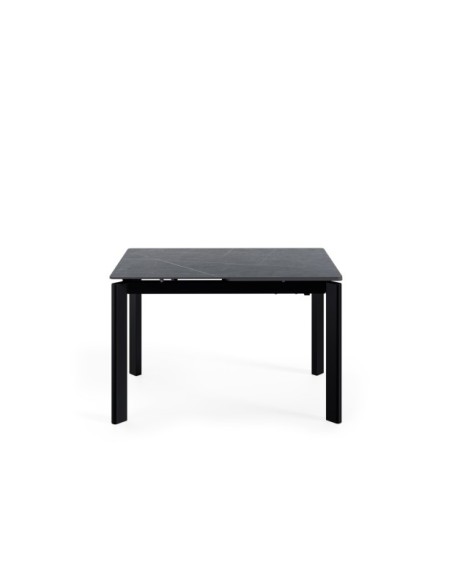 Mesa Extensible CENTAURUS 120/180x80 cm, Porcelánico / Metal / Gris / Negro