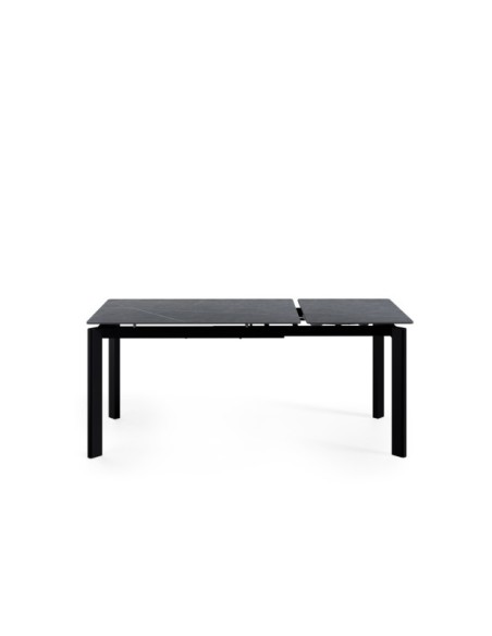 Mesa Extensible CENTAURUS 120/180x80 cm, Porcelánico / Metal / Gris / Negro