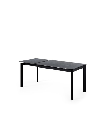Mesa Extensible CENTAURUS 120/180x80 cm, Porcelánico / Metal / Gris / Negro