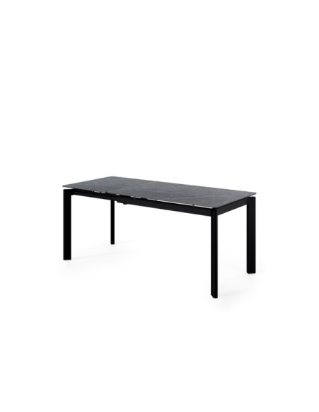 Mesa Extensible CENTAURUS 120/180x80 cm, Porcelánico / Metal / Gris / Negro