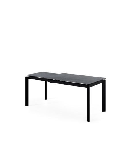 Mesa Extensible CENTAURUS 120/180x80 cm, Porcelánico / Metal / Gris / Negro