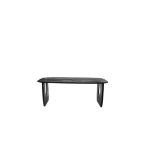 Mesa WALLAS Ø160x77 cm de Comedor, Acacia Maciza / Negro 2