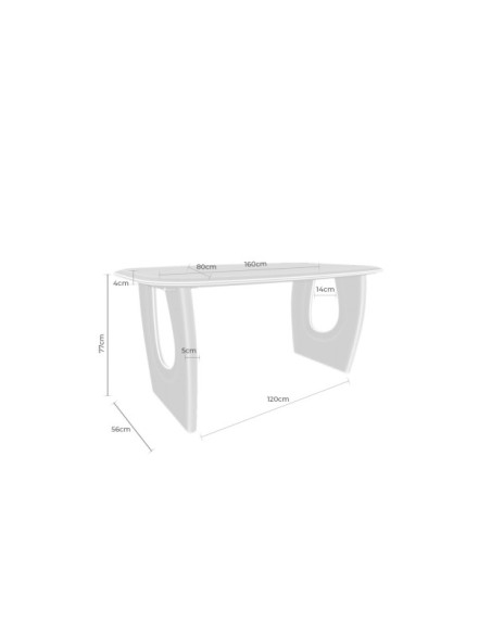 Mesa WALLAS Ø160x77 cm de Comedor, Acacia Maciza / Negro