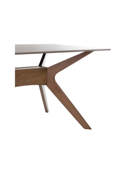 Mesa HERON 160x90 cm de Comedor, Porcelánico / Madera / Gris / Nogal