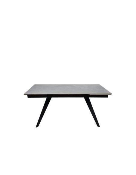 Mesa KONRAD 160x90 cm de Comedor, Porcelánico / Metal / Gris / Negro