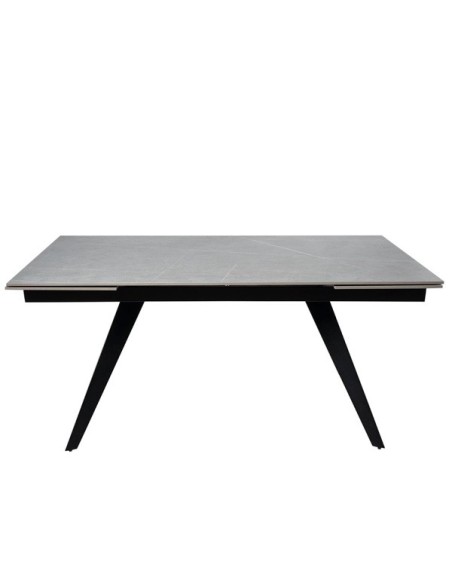 Mesa KONRAD 160x90 cm de Comedor, Porcelánico / Metal / Gris / Negro